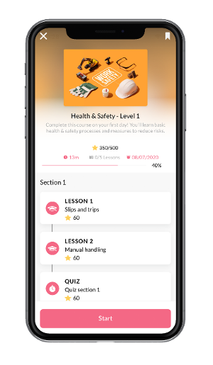 Microlearning health and safety course YOOBIC