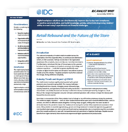 IDC Analyst Brief: Retail Rebound and the Future of the Store