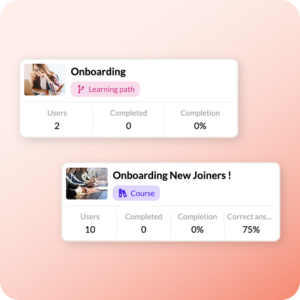 Role-based onboarding path with tasks and micro-courses assigned to a new hire