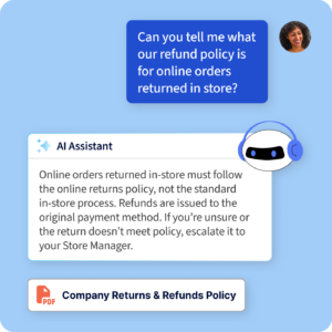AI Assistant answering questions by Knowledge management system