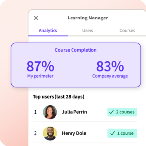 Manager dashboard showing real-time onboarding progress across new hires