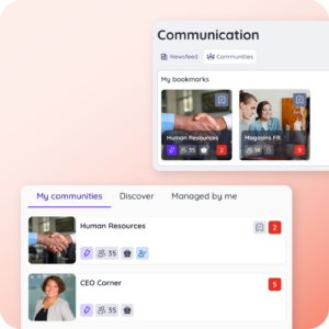 Employee discovering the communities and bookmarking the favorite ones